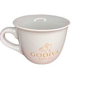 Large White Godiva Belgium 1926 Gold Letters Coffee Hot Chocolate Mug 22 oz